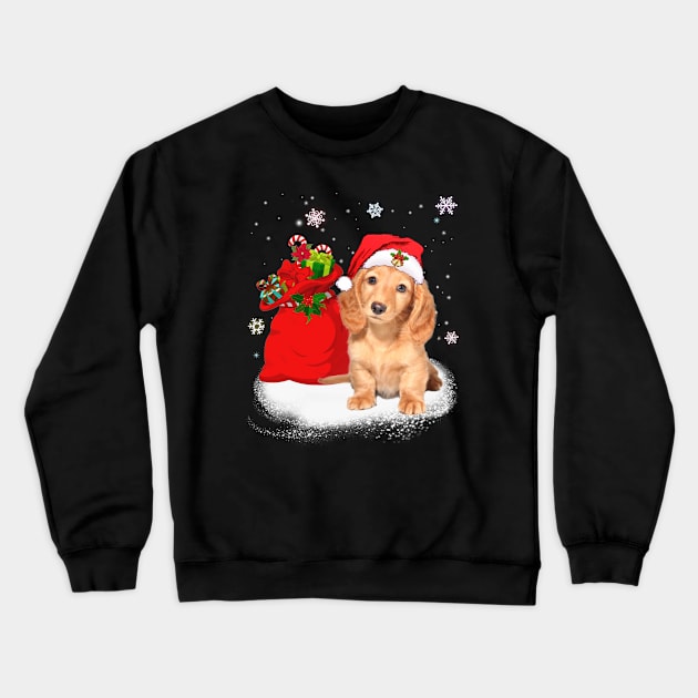 Christmas Santa Dachshund Crewneck Sweatshirt by TeeAbe